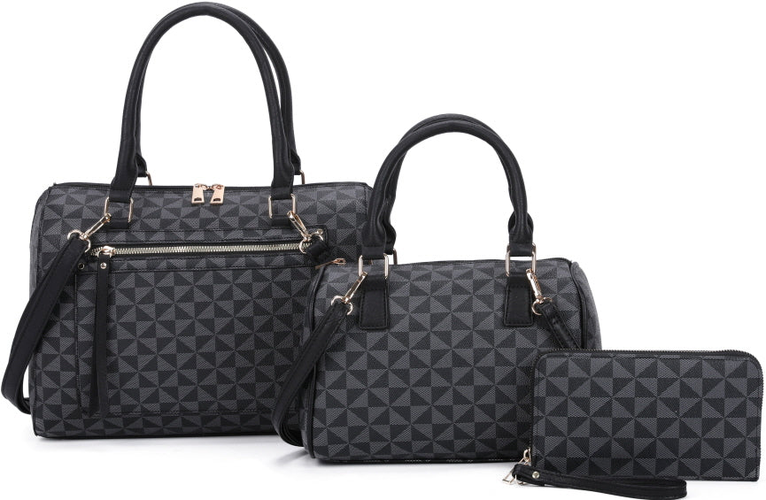 3-PIECE FASHION MONOGRAM CLASSIC MINI DUFFEL BAG SET