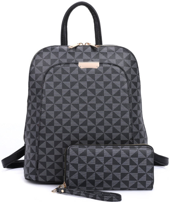 MONOGRAM BACKPACK WITH MATCHING WALLET SET