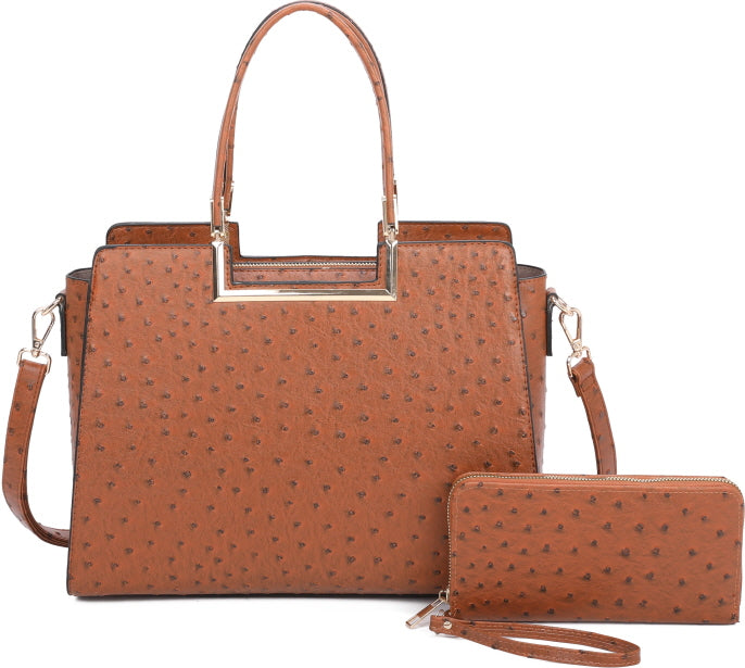 OSTRICH 2-IN-1 TOP HANDLE SATCHEL