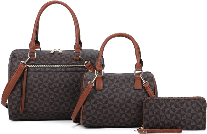 3-PIECE FASHION MONOGRAM CLASSIC MINI DUFFEL BAG SET