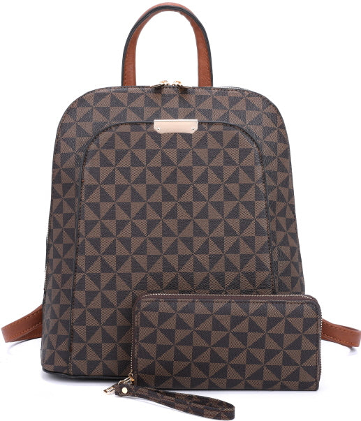 MONOGRAM BACKPACK WITH MATCHING WALLET SET