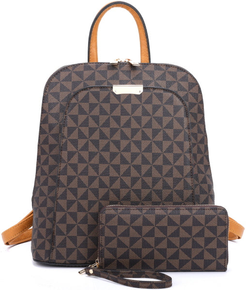 MONOGRAM BACKPACK WITH MATCHING WALLET SET