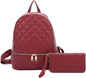 QUILTED STYLE BACKPACK & WALLET SET