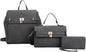 3-PIECE ELEGANT BACKPACK LONG MESSENGER SET WITH LOCK