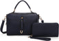 2 PIECE FASHION ZIPPER BOXY SATCHEL SET