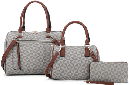 3-PIECE FASHION MONOGRAM CLASSIC MINI DUFFEL BAG SET