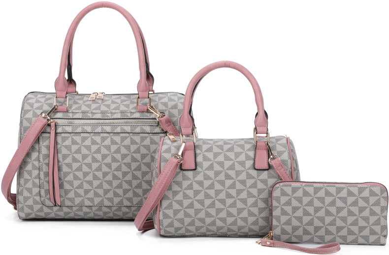 3-PIECE FASHION MONOGRAM CLASSIC MINI DUFFEL BAG SET