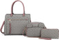 BURGUNDY 3-PIECE MONOGRAM SATCHEL BAGS WITH CUTE BAG SET