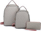 3-PIECE TRIANGLE MONOGRAM PLAIN BACKPACK WITH MATCHING BAG