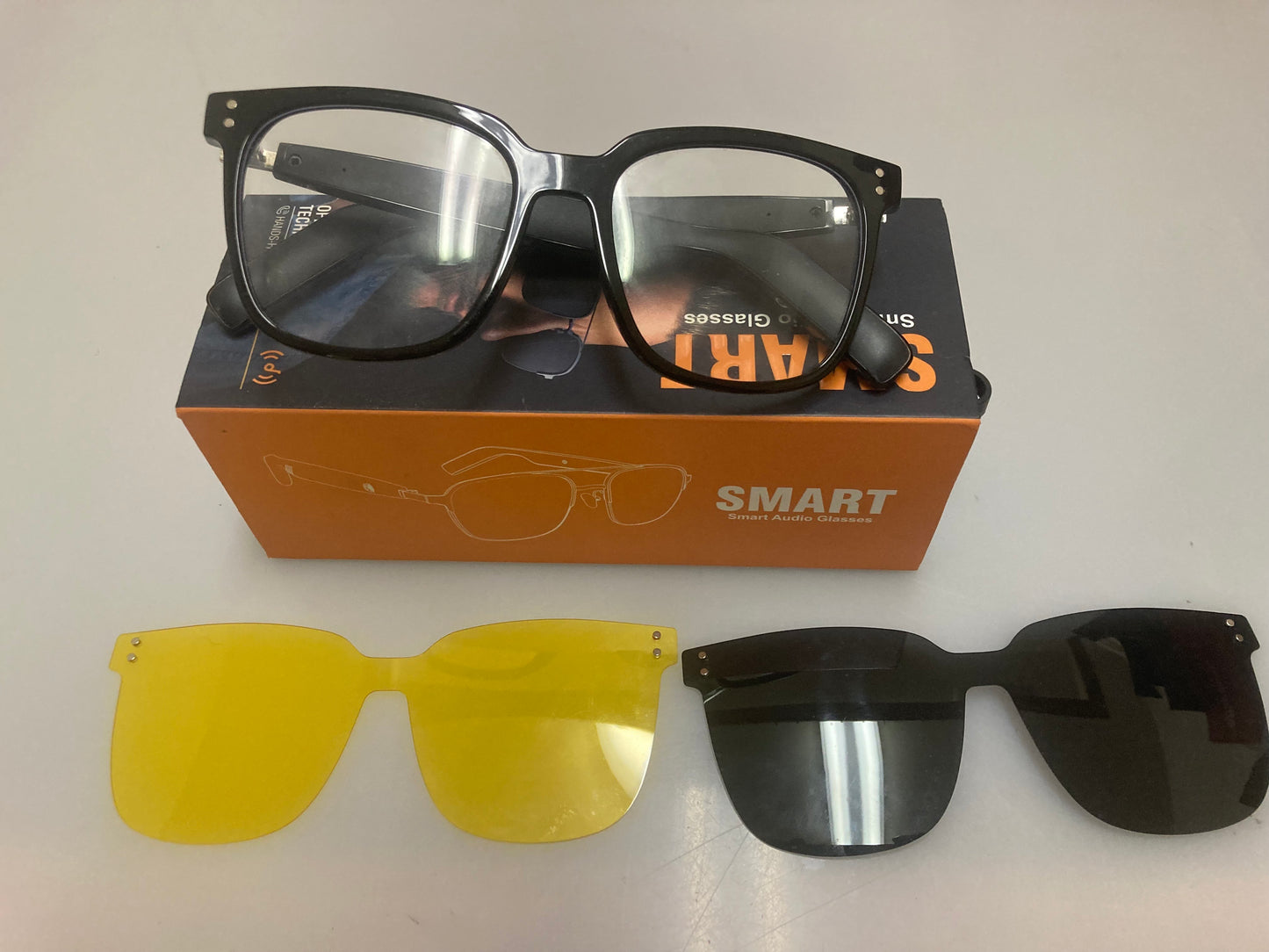 SG-19 Smart Audio Glasses with AI Translation, with Magnetic Sunglasses & Anti-Blue-Light Clip