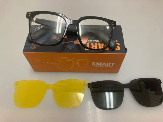 SG-19 Smart Audio Glasses with AI Translation, with Magnetic Sunglasses & Anti-Blue-Light Clip
