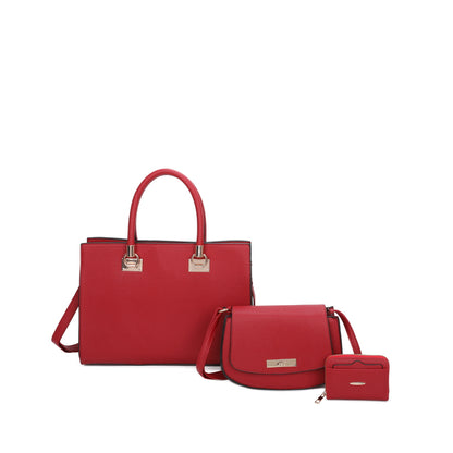 3 IN 1 PEBBLED BOXY SATCHEL SET