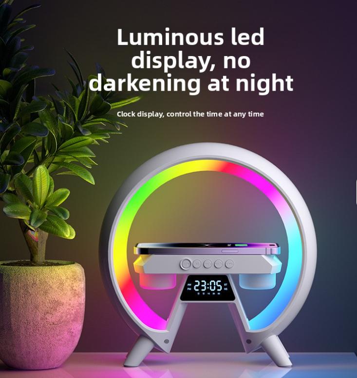 High-quality wireless charging Bluetooth speaker with popular ambient lighting