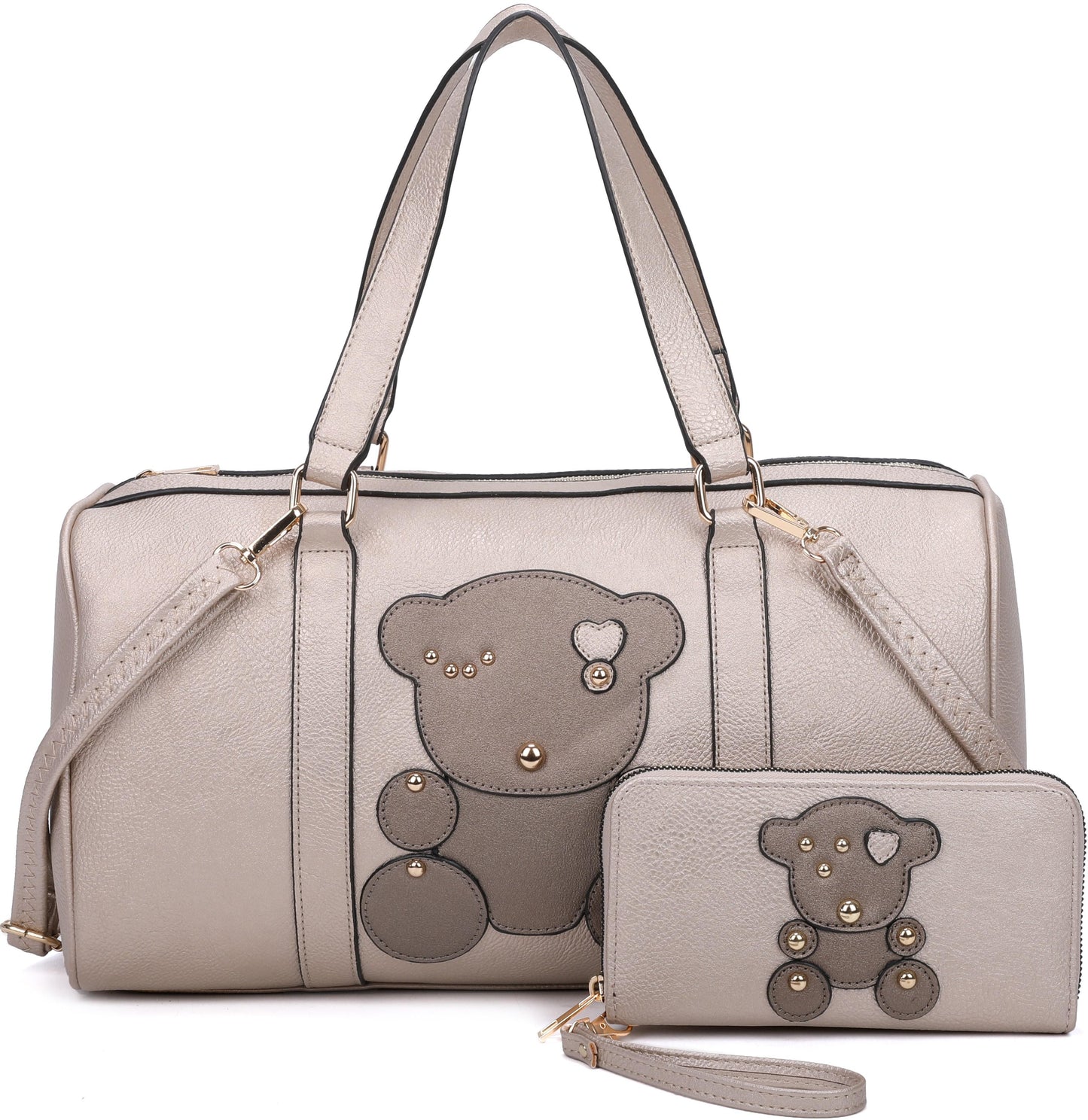 XM21211-T2 Practical and durable Teddy Bear simple and fashionable travel bag handbag two-piece set