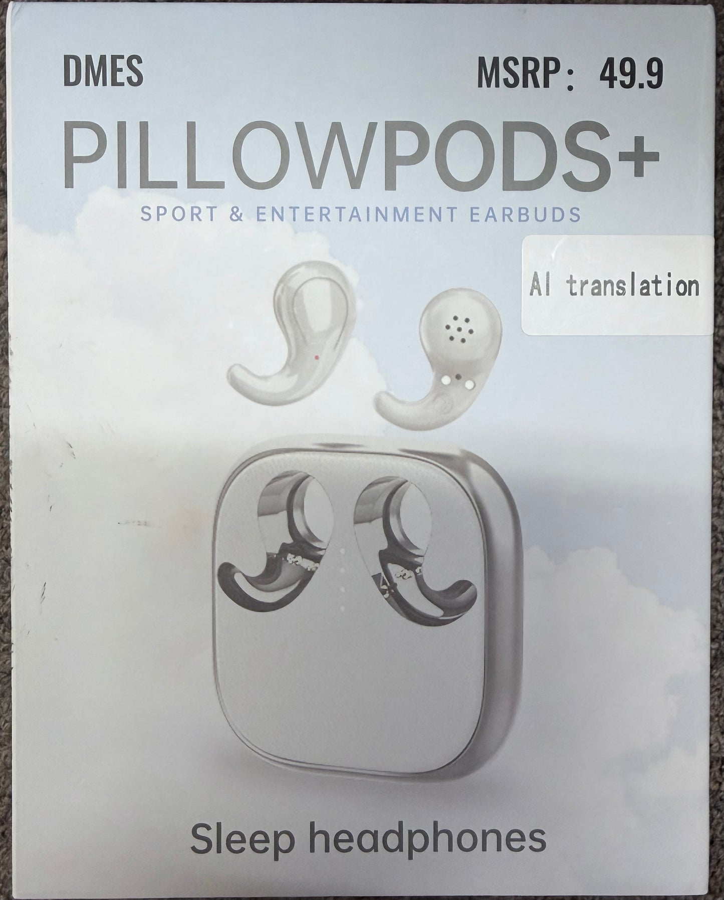 In-Ear AI Translation Wireless Earbuds Pillowpods Sleep Headphone - Noise Isolating Random Color